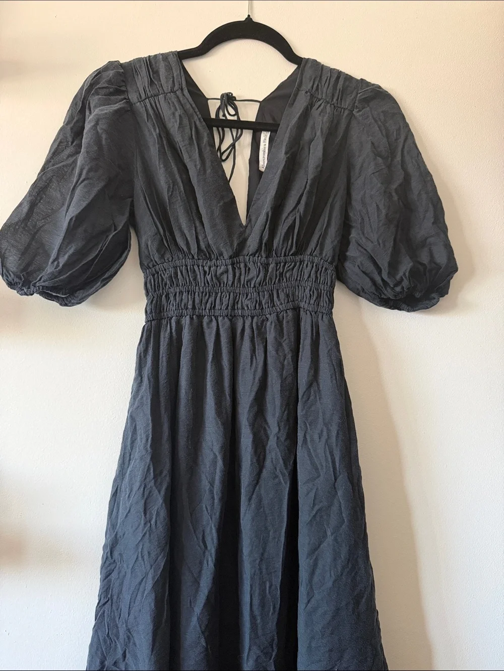 Abercrombie & Fitch|Black CottagecorePuff Sleeve Maxi Dress Smocked Waist|XS|GUC